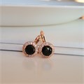 Серьги с круглым камнем Каталог >> Бижутерия >> Ювелирная бижутерия коллекция "Дубай" покрытие позолота, вставка: фианиты, цвет: черный, арт.314.231 314.231