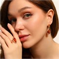 Комплект Каталог >> Бижутерия >> Ювелирная бижутерия коллекция  "Дубай", серьги и кольцо 18 р, покрытие: позолота, вставка: искусственный янтарь и фианиты, арт.314.216-18 314.216-18