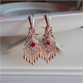 Серьги женские этно самовары Каталог >> Бижутерия >> Ювелирная бижутерия коллекция "Дубай" покрытие позолота, вставка: фианиты, цвет: прозрачный и красный, арт.314.213 314.213