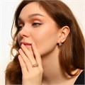 Комплект ювелирной бижутерии коллекция "Дубай" серьги и кольцо 17 р, покрытие позолота, вставка: фианиты, цвет: прозрачный, арт.314.214-17 314.214-17