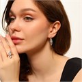 Комплект ювелирной бижутерии коллекция "Дубай" серьги и кольцо 20 р, покрытие позолота, вставка: фианиты, цвет: прозрачный, арт.314.148-20 314.148-20