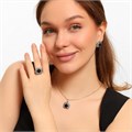 Комплект ювелирной бижутерии, серьги, кулон и кольцо 19 р, вставка: фианиты, цвет: черный, арт.216.276-19 216.276-19