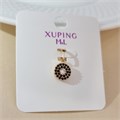 Кулон маленький круглый коллекция "Xuping ML" покрытие позолота, вставка: фианиты, цвет: черный, арт.101.244 101.244