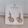 Серьги коллекция "Xuping" покрытие позолота, вставка: фианиты, цвет: прозрачный, арт.101.241 101.241