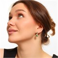 Серьги Каталог >> Бижутерия >> Ювелирная бижутерия Итальянское золото (покрытие желтое 14к), вставка: фианиты, цвет: прозрачный и зеленый, арт.216.264 216.264