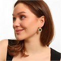 Серьги Каталог >> Бижутерия >> Ювелирная бижутерия Дубайское золото, с покрытием позолотой 18К, вставка: блестящий глиттер и фианит, цвет: зеленый, арт.216.255 216.255