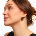 Серьги Каталог >> Бижутерия >> Ювелирная бижутерия Итальянское золото (покрытие желтое 14к), вставка: фианиты, цвет: зеленый, арт.216.243 216.243