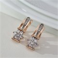 Серьги Каталог >> Бижутерия >> Ювелирная бижутерия Дубайское золото, с покрытием позолотой 18К, вставка: фианиты, цвет: прозрачный, арт.216.179 216.179