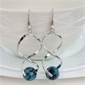 Серьги длинные с натуральным камнем апатит, арт.218.256 218.256
