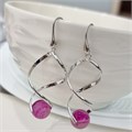 Серьги длинные с натуральным камнем розовый кварц, арт.218.252 218.252