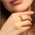 Кольцо коллекция "Xuping" покрытие позолота 18К, вставка: фианиты, цвет: прозрачный, 16 р, арт.101.122-16 101.122-16