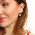 Серьги крупные шары из эпоксидной смолы с блестками, цвет: оливковый, арт.101.144 101.144