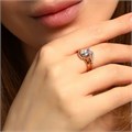 Кольцо коллекция "Xuping" покрытие позолота 18К, вставка: фианиты, цвет: прозрачный, 16 р, арт.101.101-16 101.101-16