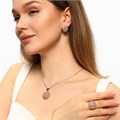 Крупный комплект ювелирной бижутерии Дубайское золото, покрытие позолота, серьги, кулон и кольцо 18 р, вставка: фианиты, цвет: прозрачный, арт.213.344-18 213.344-18