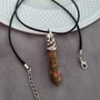 Кулон со шнурком из натурального камня горный Унакит, 1048, арт.218.226 218.226