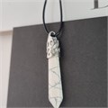 Кулон со шнурком из натурального камня горный Кахолонг, 1048, арт.218.228 218.228