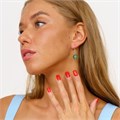 Серьги подвески шарики натуральный камень Нефрит, 1026, арт.218.174 218.174