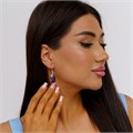 Серьги длинные подвески с натуральным камнем Аметист, 1073, арт.218.152 218.152