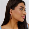 Серьги подвески крупные с натуральным камнем Бычий глаз, 1045, арт.218.125 218.125