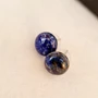 Серьги бижутерия гвоздики круглые натуральный камень Лазурит, 1030, арт.218.112 218.112