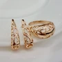 Комплект ювелирной бижутерии Дубайское золото покрытие позолота, серьги и кольцо 17 р, арт.214.893-17 214.893-17