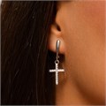 Серьги кресты висячие Каталог >> Бижутерия >> Ювелирная бижутерия, покрытие посеребрение, вставка: фианиты, цвет: прозрачный, арт.214.885 214.885