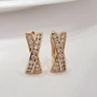 Серьги коллекция "Xuping" покрытие позолота 18К, вставка: фианиты, цвет: прозрачный, арт.101.063 101.063