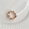 Комплект ювелирной бижутерии в геометрическом стиле Дубайское золото, серьги, кулон и кольцо 18 р, покрытие позолота, цвет: черный, арт. 214.733-18 214.733-18
