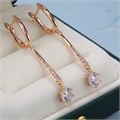 Серьги висячие с белым камнем, покрытие позолота 585 пробы,H0571, арт.212.037 212.037