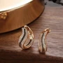 Серьги с цирконами, покрытие позолота 585 пробы,H0140, арт.212.030 212.030