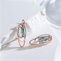 Серьги с голубым камнем, покрытие позолота 585 пробы,H1449, арт.212.034 212.034