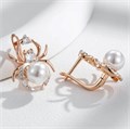 Серьги Паук с жемчугом, покрытие позолота 585 пробы,H1697, арт.314.074 314.074