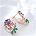 Серьги цветы с цирконами, покрытие позолота 585 пробы,H0995, арт.212.016 212.016