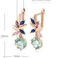 Серьги висячие с камнями, покрытие позолота 585 пробы,H1745, арт.212.008 212.008