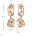 Серьги висячие с жемчугом, покрытие позолота 585 пробы,H1173, арт.212.004 212.004