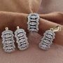 Комплект ювелирной бижутерии Итальянское золото (покрытие желтое 14к), серьги, кольцо и кулон, вставка: фианиты, р-р 19,5, арт. 216.054-19,5 216.054-19,5