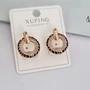 Серьги женские круглые коллекция "Xuping" покрытие позолота, вставка: фианиты, 1098, арт.101.008 101.008