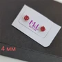 Серьги гвоздики коллекция "Xuping" покрытие позолота, вставка: камень, цвет: скарлет, 22ю, арт.01.1633 01.1633
