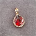 Кулон Xuping двухсторонний, покрытие позолота, вставка: камень красный, арт.001.881 001.881