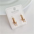 Серьги коллекция "Xuping" покрытие позолота, вставка: фианиты, цвет: прозрачный, Х000871769, арт.001.850 001.850