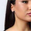 Серьги гвоздики круглые кристаллы, цвет: черный, арт.001.615 001.615