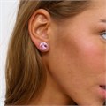 Серьги гвоздики круглые кристаллы, цвет: розовый, арт.001.616 001.616