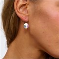 Крупные серьги бижутерия с камнем, покрытие: посеребрение, цвет: хамелеон, арт.001.609 001.609