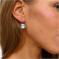 Крупные серьги бижутерия с камнем, покрытие: посеребрение, цвет: нежно-синий, арт.001.610 001.610