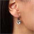 Серьги кристаллы сердца, покрытие: посеребрение, цвет кристалла: прозрачный, арт.001.598 001.598