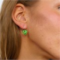 Серьги кристаллы сердца, покрытие: посеребрение, цвет кристалла: зеленый, арт.001.600 001.600
