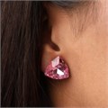 Крупные серьги бижутерия с камнем, цвет: нежно-розовый, арт.001.580 001.580
