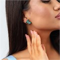 Эффектные серьги бабочки, цвет: зеленый переливающийся, вставка: фианиты, 5,3, арт.001.573 001.573