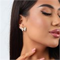 Эффектные серьги бабочки, цвет: прозрачный переливающийся, вставка: фианиты, 5,3, арт.001.575 001.575