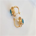 Серьги Каталог >> Бижутерия >> Ювелирная бижутерия коллекция "Дубай" позолота, вставка камень, цвет:голубой, 01020, арт.001.489 001.489